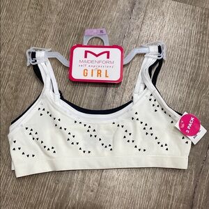 Maidenform Girl White Bralette with Black Hearts